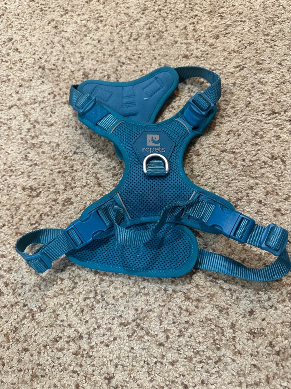 Teal Padded Dog Harness - Adjustable No-Pull Vest
